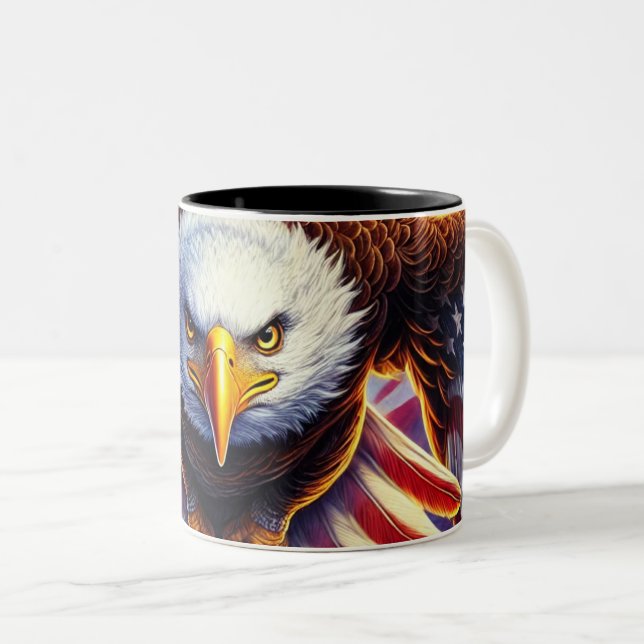 Eagle Art Two-Tone Coffee Mug (Front Right)