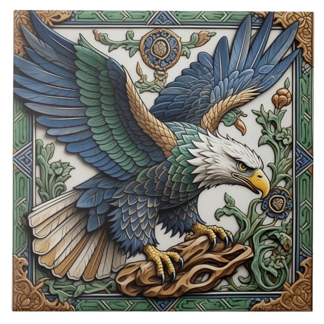 Eagle - Arts And Crafts Ceramic Tile (Front)