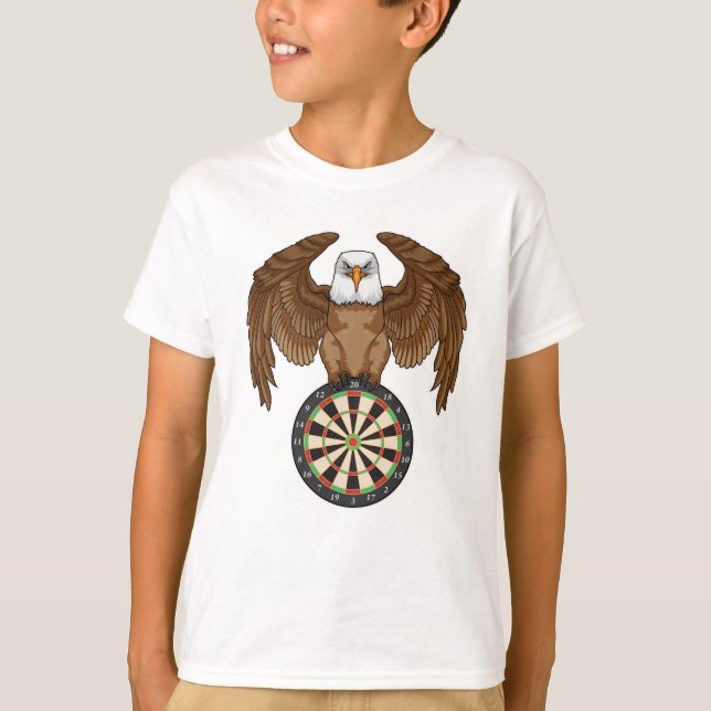Eagle at Darts with Dartboard T-Shirt (Front)