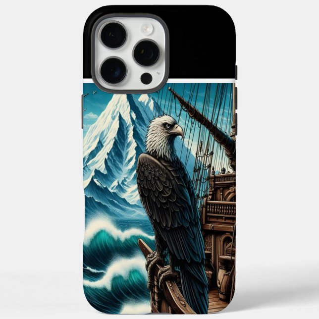Eagle Atop Ship at Sea Case-Mate iPhone Case (Back)