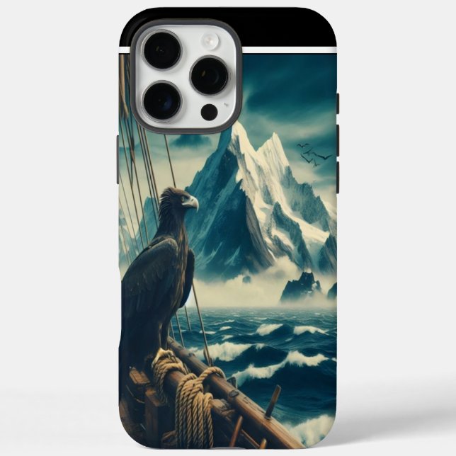 Eagle Atop Ship, Mountains Ahead Case-Mate iPhone Case (Back)