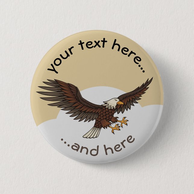 Eagle Attacking 2 Inch Round Button (Front)