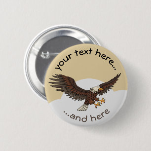 Eagle Attacking 2 Inch Round Button