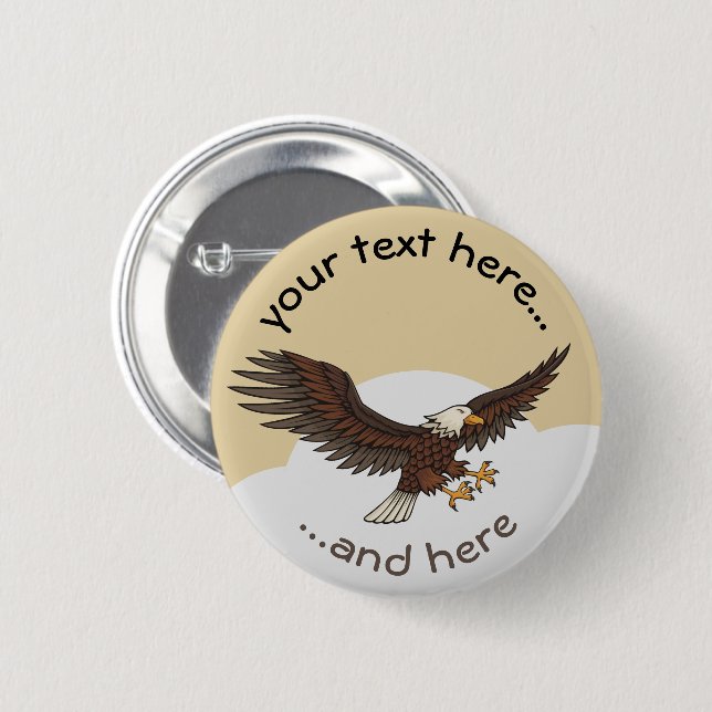 Eagle Attacking 2 Inch Round Button (Front & Back)