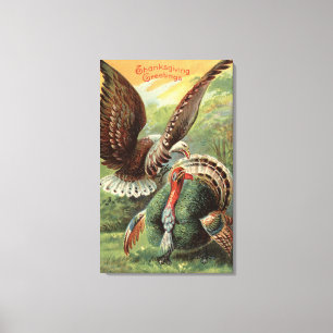 Eagle Attacking a Turkey Canvas Print