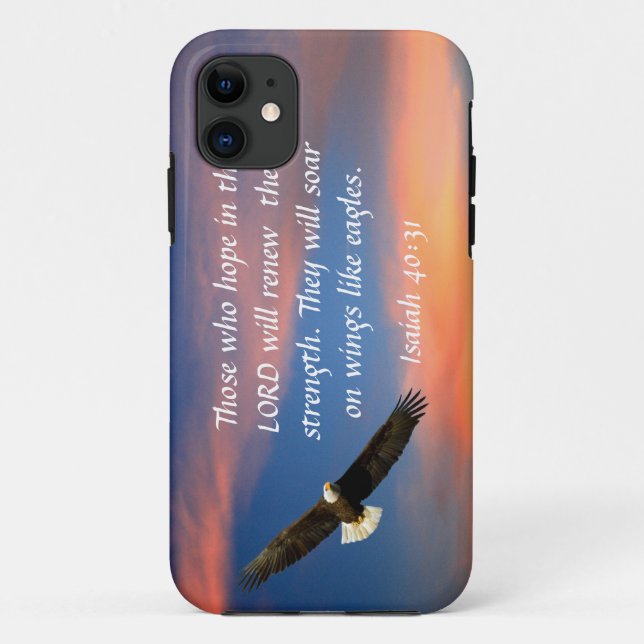 eagle bible verse Isaiah 40:31 Case-Mate iPhone Case (Back)