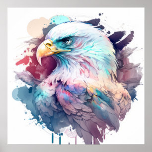 Eagle Bird Portrait Animal Painting Wildlife Free Poster