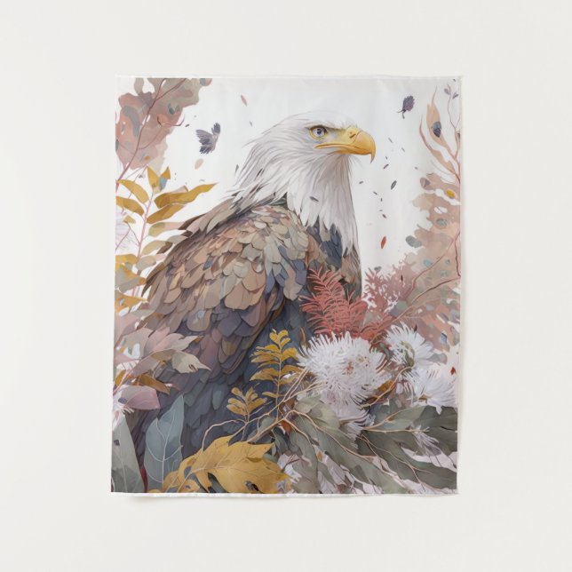 Eagle Bird Portrait Animal Painting Wildlife Free Tapestry (Front)