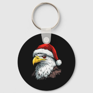 Eagle Bird Santa Hat Christmas Xmas Keychain
