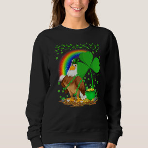 Eagle Bird  Shamrock Rainbow Eagle St Patrick's Da Sweatshirt