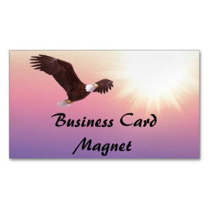 eagle bird sunset skies fly wings soaring 	Magnetic business card