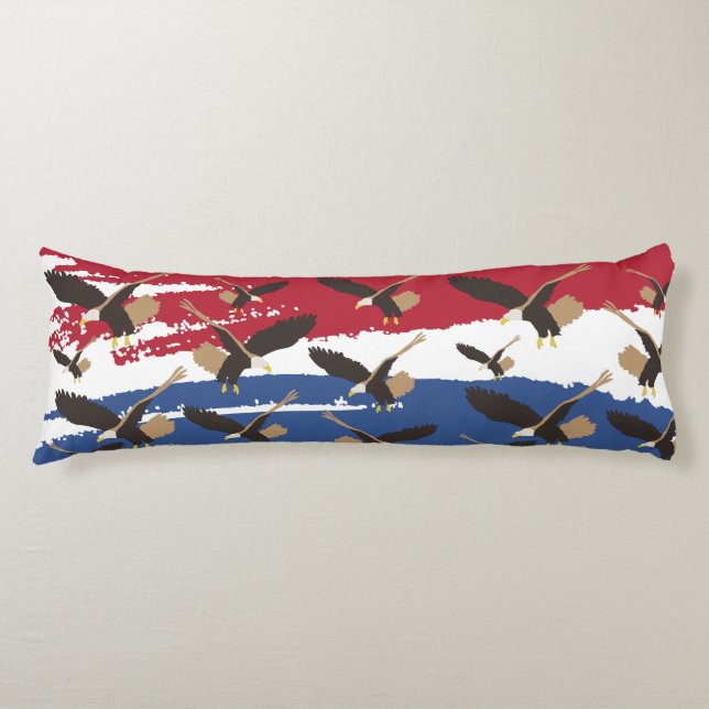 Eagle Bird USA Patriotic American Flag  Body Pillow (Front)