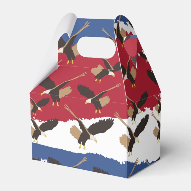 Eagle Bird USA Patriotic American Flag  Favor Box (Front Side)