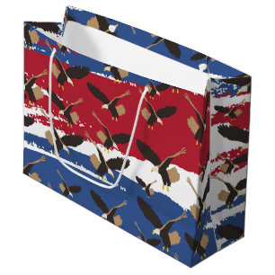 Eagle Bird USA Patriotic American Flag  Large Gift Bag