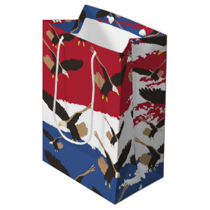Eagle Bird USA Patriotic American Flag Medium Gift Bag