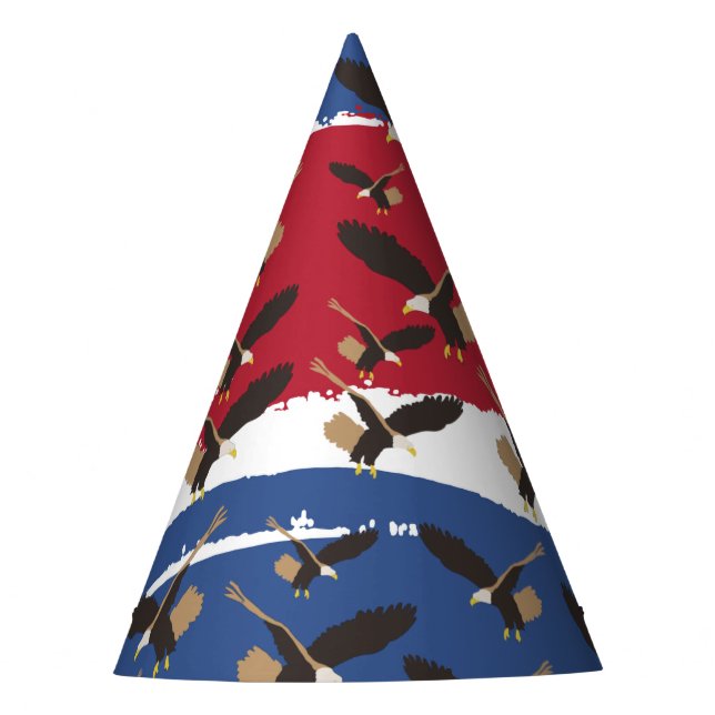 Eagle Bird USA Patriotic American Flag  Party Hat (Front)