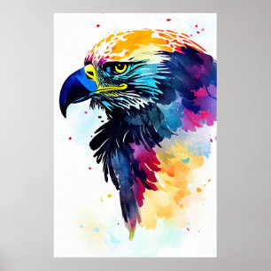 Eagle Bird Wild Nature Animal Color Art Painting Poster