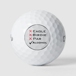 Eagle Birdie Par Alcohol Golf Humour Golf Balls