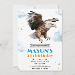 Eagle birthday party theme invitation
