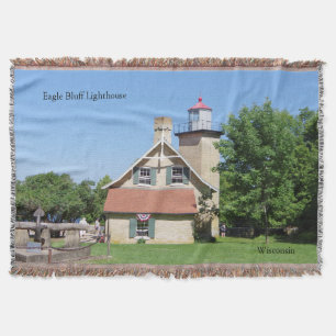 Eagle Bluff Lighthouse woven blanket