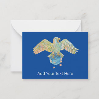 Eagle Carrying Earth Deep Blue Card