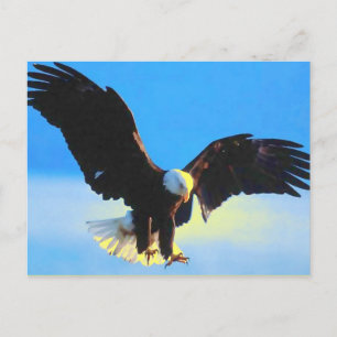 Eagle chauve débarquant la carte postale