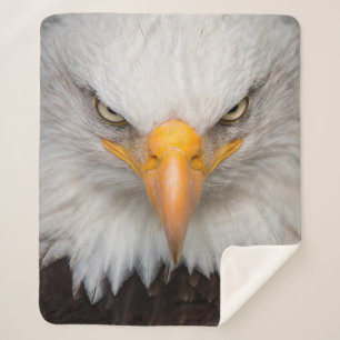 Eagle Closeup Sherpa Blanket