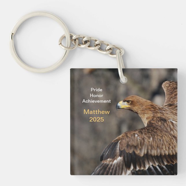 Eagle - Congratulations - Customizable - Keepsake Keychain (Front)