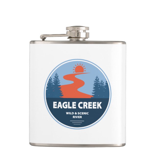 Eagle Creek Wild And Scenic River Hip Flask (Front)