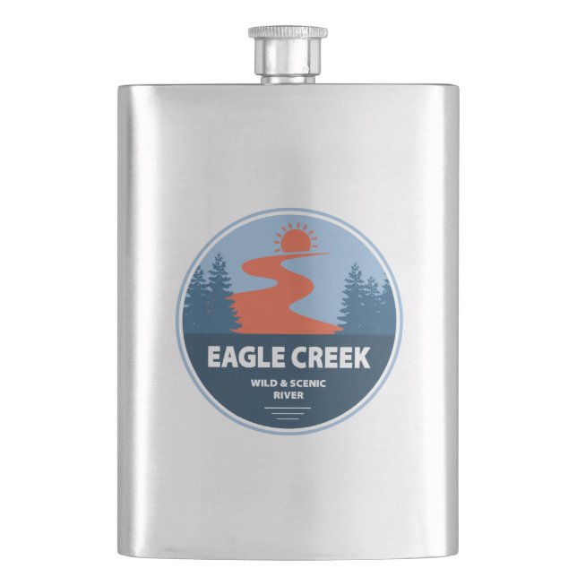 Eagle Creek Wild And Scenic River Hip Flask (Front)