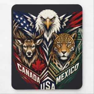 Eagle Deer Jaguar Nature Art Mouse Pad