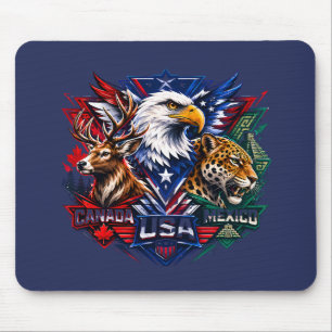 Eagle Deer Jaguar Nature Art world cup 2026 Mouse Pad