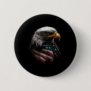 eagle design with american flag 2 inch round button