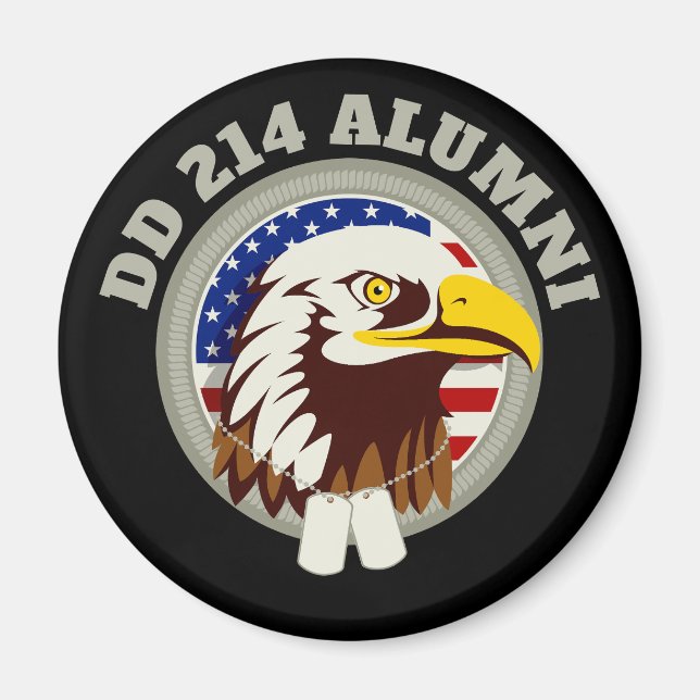 Eagle Emblem USA Flag | DD 214 Alumni Magnet (Front)
