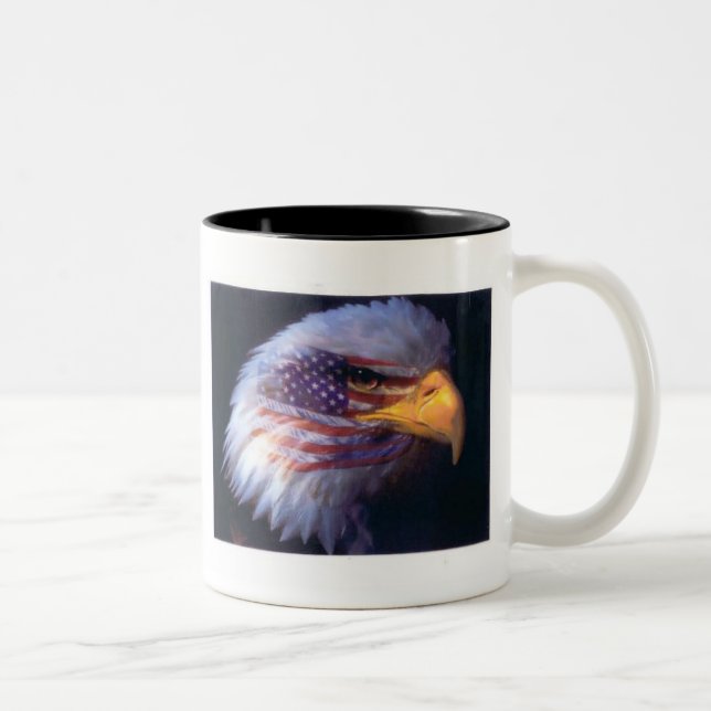 EAGLE ET DRAPEAU AMÉRICAIN ! TASSE 11oz (Droit)