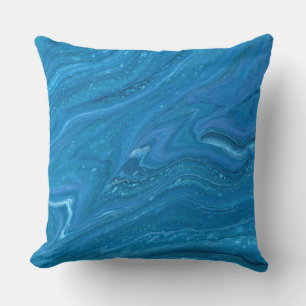 Eagle Eye 2 Abstract Blue Throw Pillow
