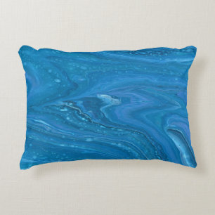 Eagle Eye 3 Cool Blue Abstract Pillow