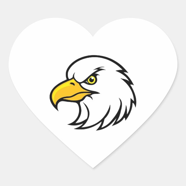 Eagle Face Heart Sticker (Front)