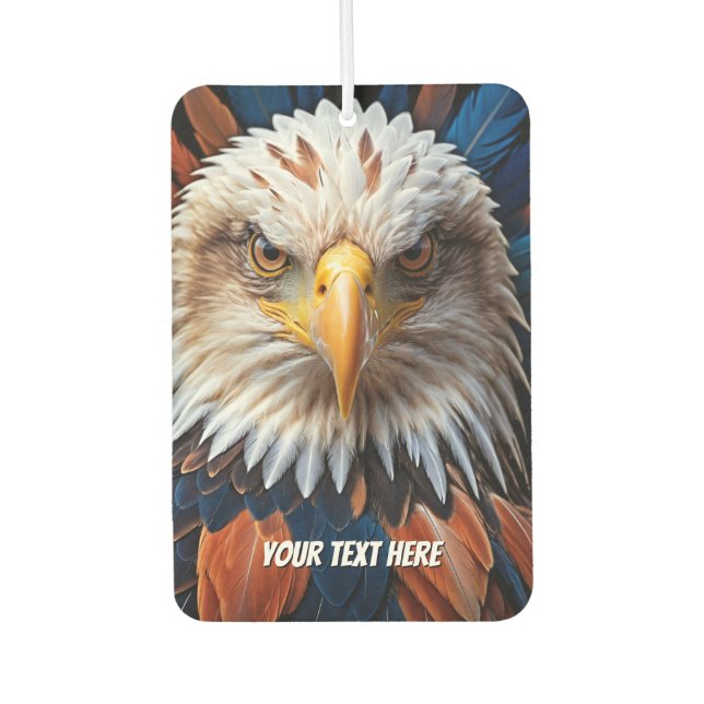 Eagle Face with Personalized Text Air Freshener (Front)