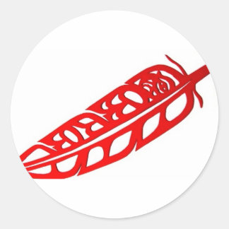 Eagle Feather Design Classic Round Sticker