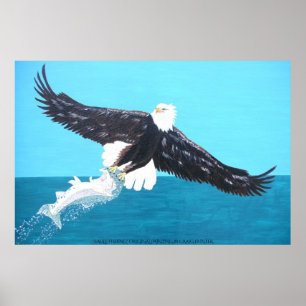 Eagle fishing poster