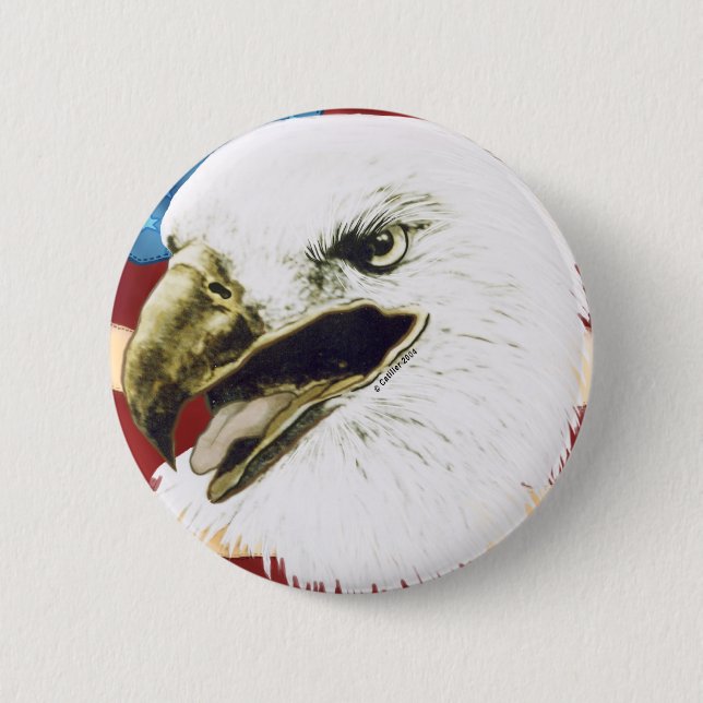 Eagle Flag 2 Inch Round Button (Front)