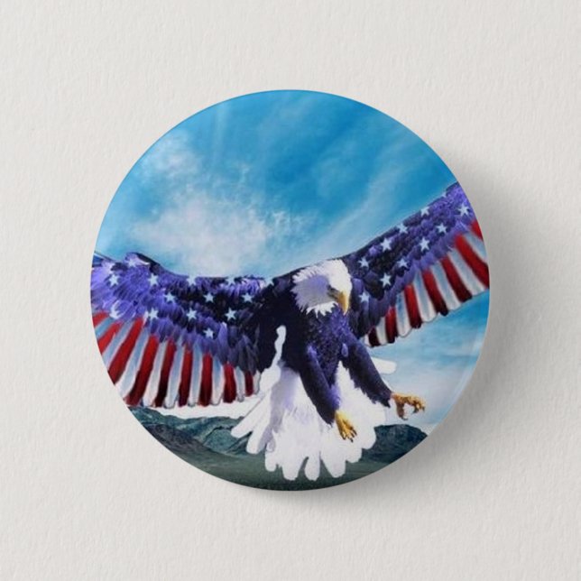 Eagle Flag 2 Inch Round Button (Front)