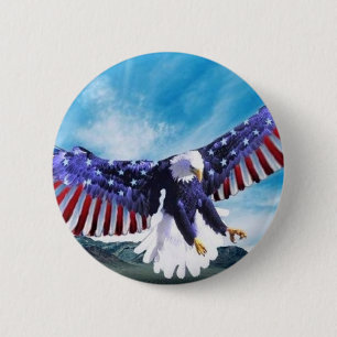 Eagle Flag 2 Inch Round Button