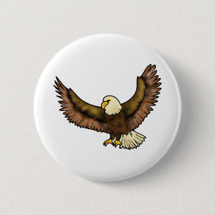 Eagle flying bird art 2 inch round button