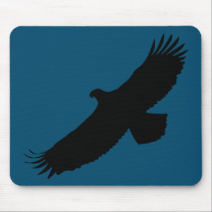 Eagle Flying Blue Mouse Pade - Your Colour - Text Pad