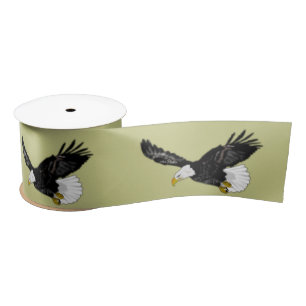 Eagle Flying - Choose / add your color Satin Ribbon