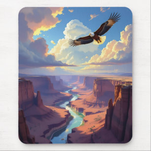 Eagle Flying over a Canyon Mouse Pad
