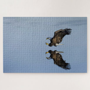 Eagle flying over water jigsaw puzzle