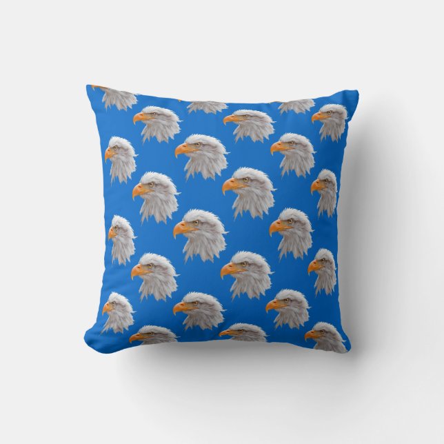 Eagle Frenzy Pillow (Blue) (Front)